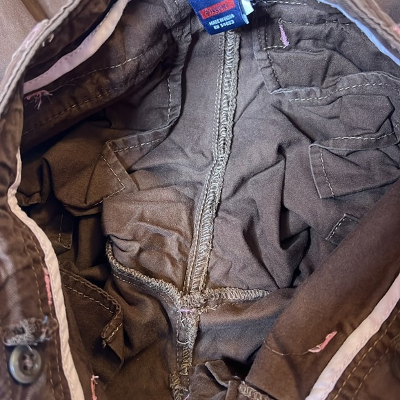 Vintage 2003 GAP Kids Girls Cargo Pants Size 4R Brown Embroidered Y2K - Picture 6 of 8